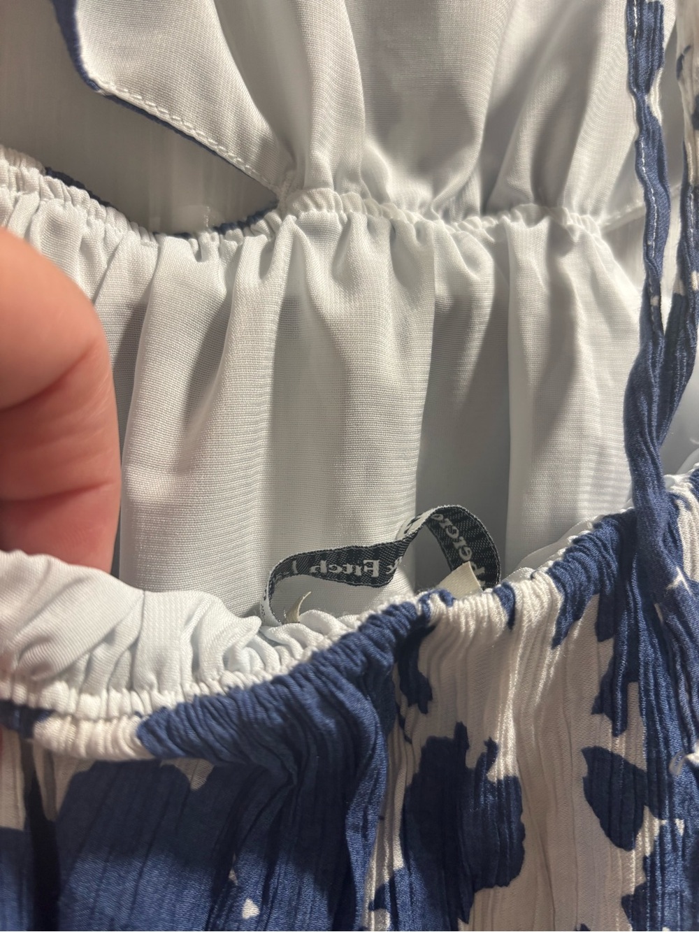 Abercrombie & Fitch Blue & White Cutout Maxi Dress Medium Lined Pockets - Picture 9 of 10